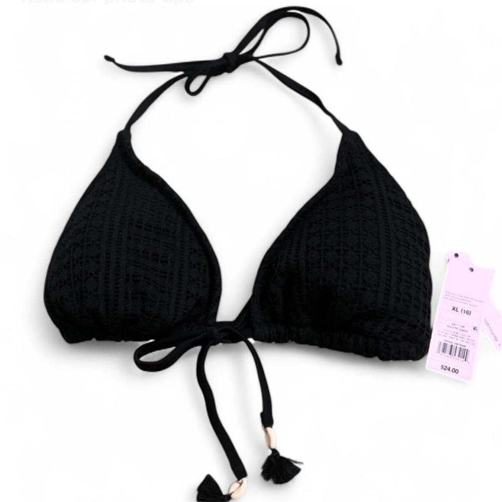 Black Crochet style Bikini Top
